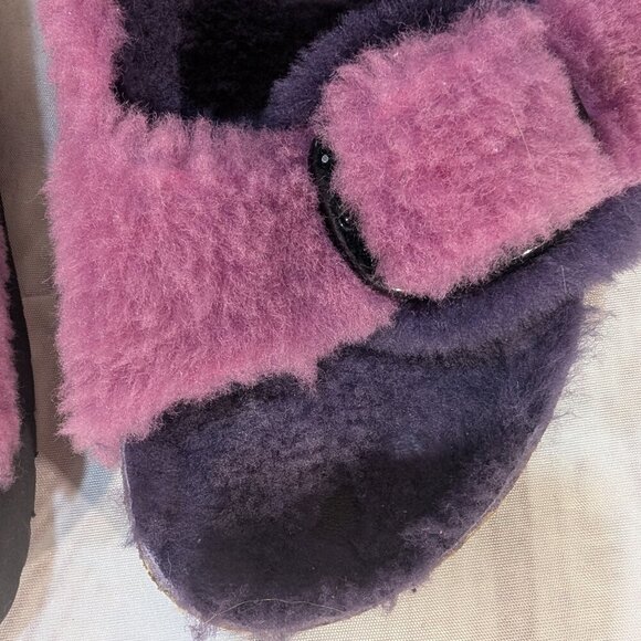 Papillio Purple Pink Faux Shearling Arizona Platform Sandals - Size 40 - Picture 7 of 8